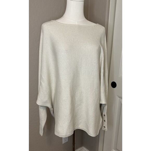 NWT Truth By Republic Crop Sweater Sz 2X White Sparkle Some Snags - Picture 1 of 12